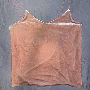 H&M pink velvet top